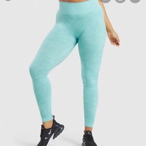gymshark camo seamless teal leggings